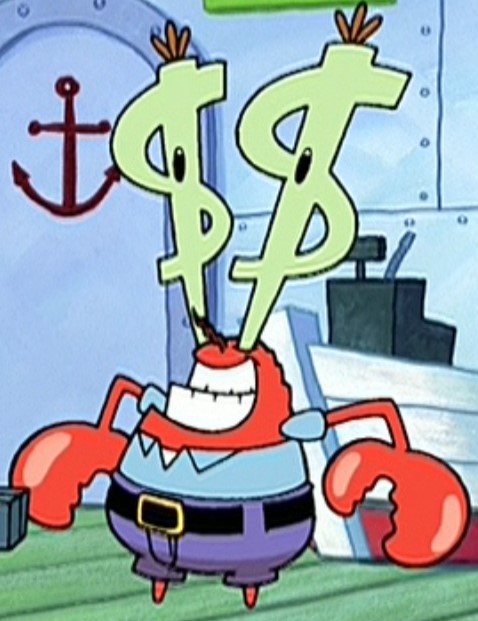 Image - Mr. Krabs with Dollar Sign Eyes.jpg | Encyclopedia SpongeBobia ...