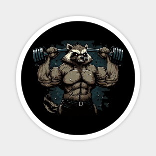 Raccoon Gym Magnets for Sale | TeePublic
